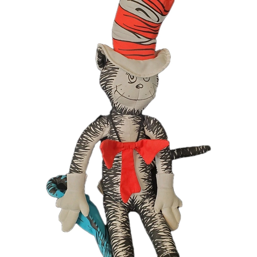 Vintage Cat in the Hat Plush 18" Doll‎ With Umbrella Dr. Seuss Random House 1994